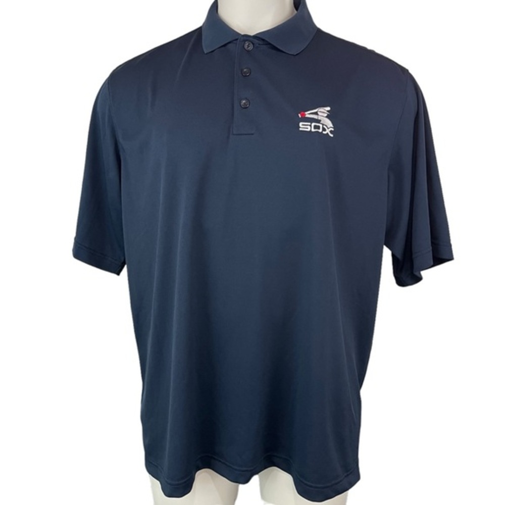 ANTIGUA Shirt Men's XL Navy Polo Shirt Short Sleeve “Sox” (791)